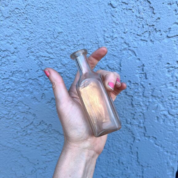 Vintage Glass Bottles Set Two Rustic Cottagecore Decor Vases - Picture 9 of 10